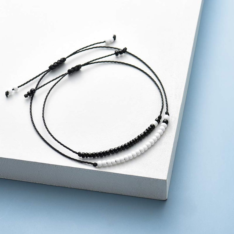MANVEN Gifts for Him Husband friend Relationship Distance Matching Bracelets for Couples Gifts Best Friends His and Hers Pinky Promise Bracelet for Teens Women Mens - Image 2